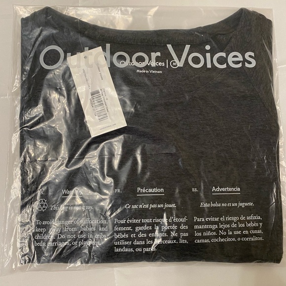 NEW Outdoor Voices Shrunken Crew CHARCOAL M - Picture 2 of 2